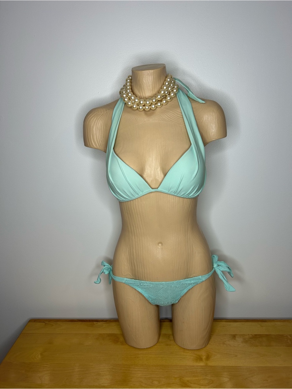 Gorgeous light Mint green Bikini Halter Tie-Side Bikini❤️L-S